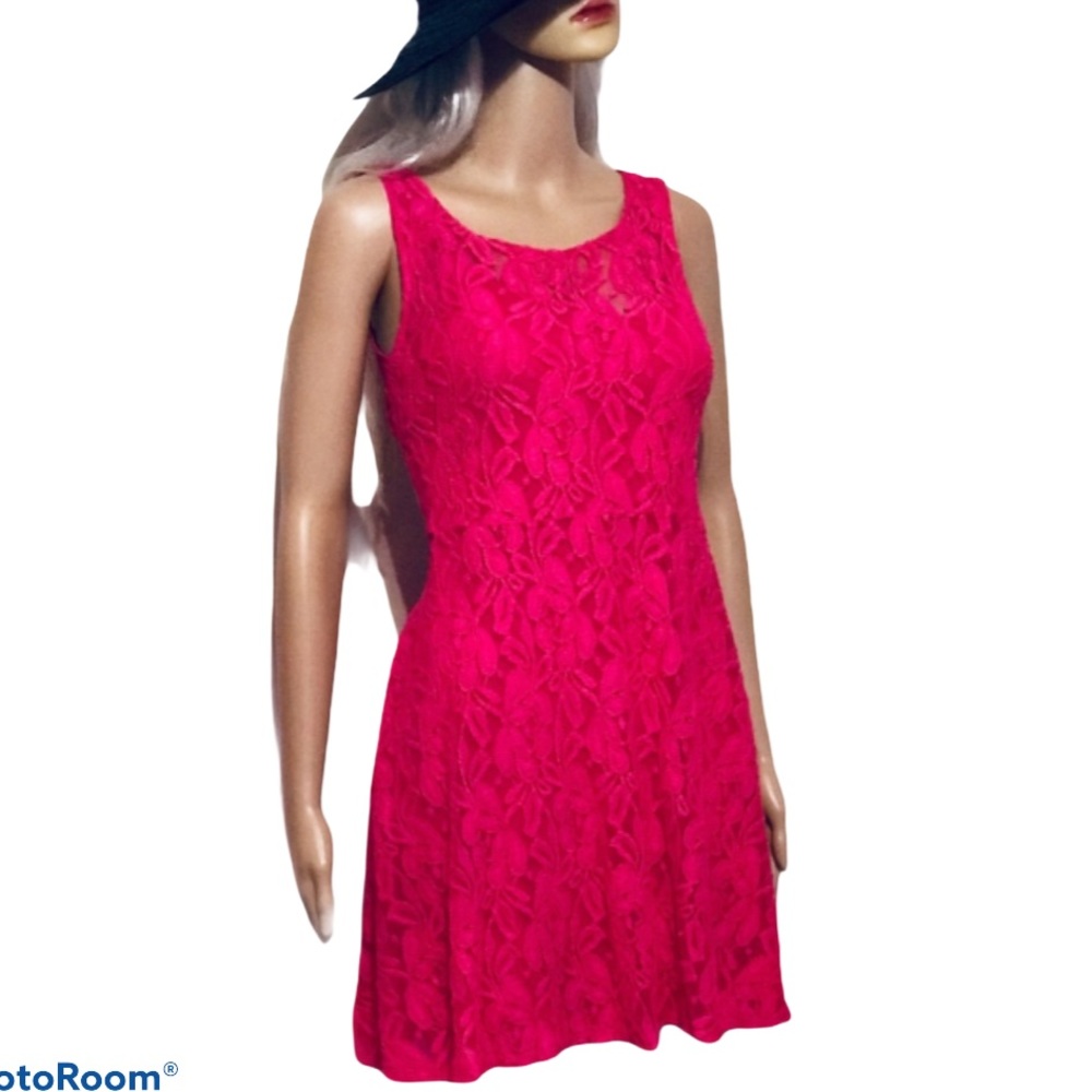 Free  people hot pink lace dress size medium